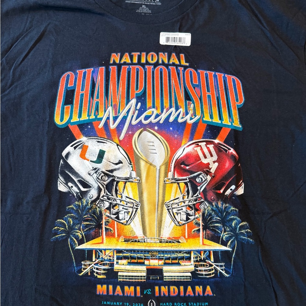 National Championship Miami vs Indiana Graphic Tee - Black